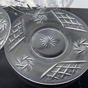 #5080 4EA 6” VINTAGE  CUT BREAD & BUTTER PLATE CRYSTAL